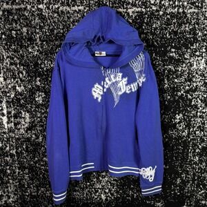 Y2k Mecca Purple Zip Up Hoodie Size L Boxy